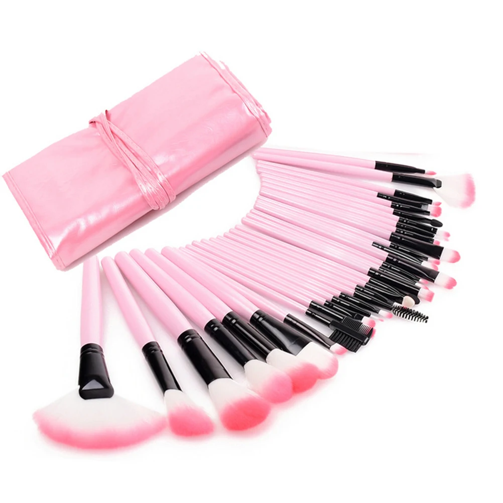 

32Pcs Women Soft Cosmetic Eyebrow Shadow Makeup Brush Tool Set Kit with Pouch Bag Professional Face Lip Makeup Brushes Tool
