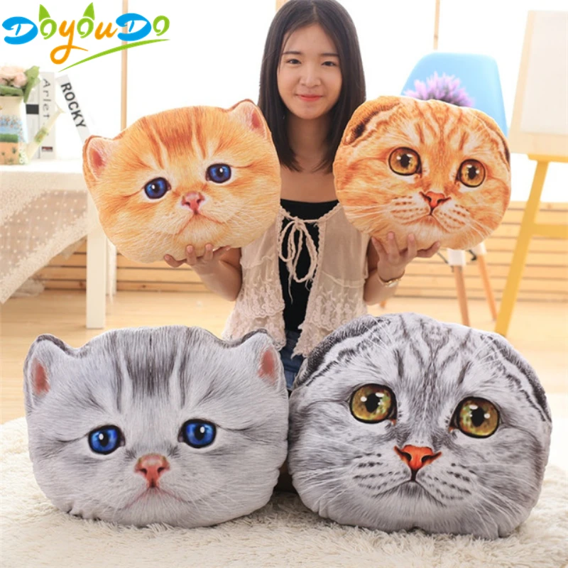 40 см 3D моделирование кошачья голова игрушка супер мягкая кошачья форма Подушка мягкая подушка для девочек