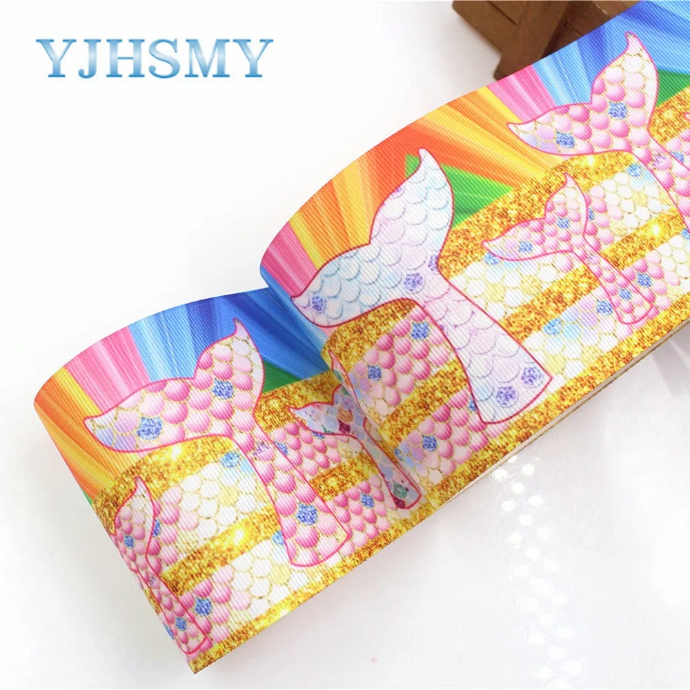 

YJHSMY G-18829-1054,10 yard 75 mm Fishtail series Printed grosgrain ribbons,Clothing accessories,gift wrap,DIY handmade Material