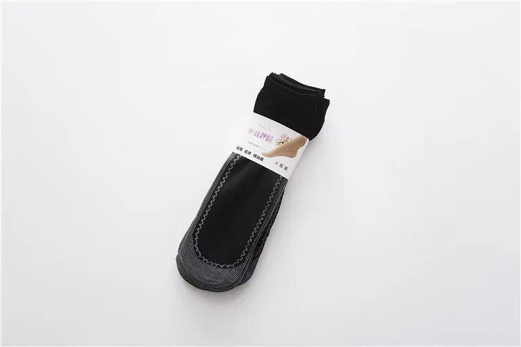black Jeseca 10 пар/лот, новые бархатные шелковые женские носки, хлопковые мягкие Нескользящие летние тонкие дышащие носки, женские носки в стиле Харадзюку, уличная одежда - Цвет: black