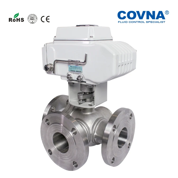 2 дюймовый Трехходовой моторизованный фланцевый шаровой клапан GB стандартный