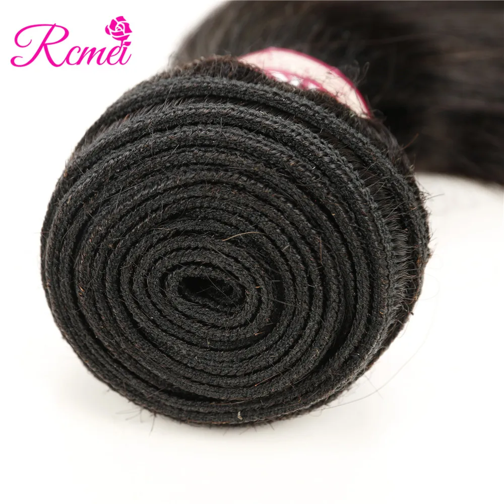 RCMEI Волосы Virgin Hair Weave Индийская волна Расширение 4 пучка Много Необработанный человеческий натуральный черный цвет на.