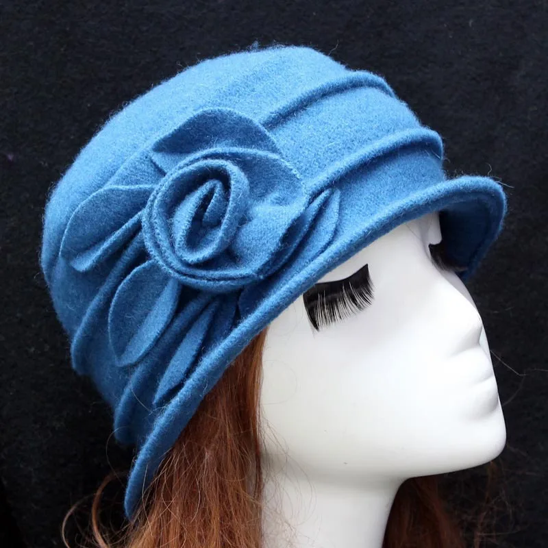 Женская винтажная фетровая шляпа однотонная теплая из 100% шерсти 6 цветов Осень