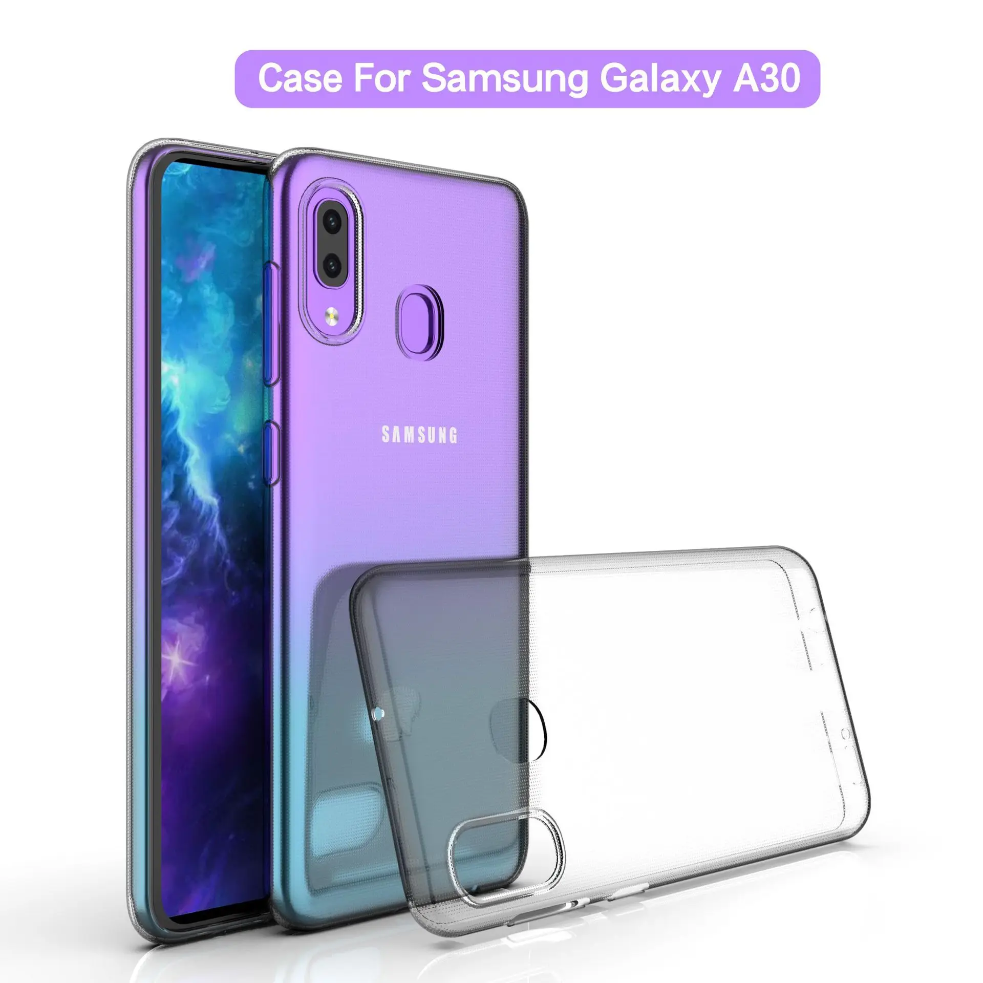 100 шт./лот для Samsung Galaxy A10 A20 A30 A40 A50 A70 чехол телефона ультра-тонкий прозрачный ТПУ