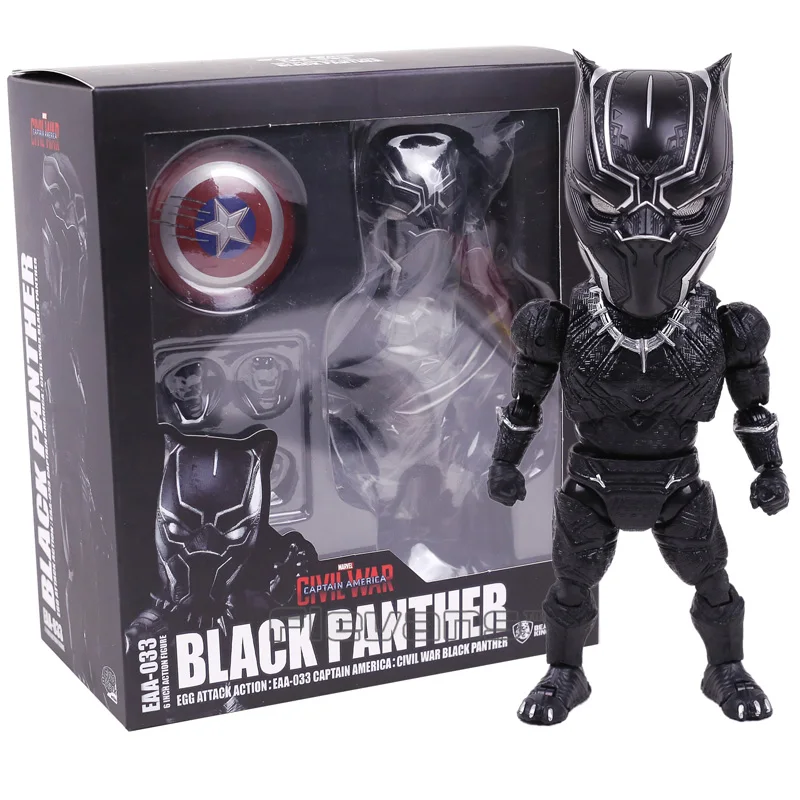 Яйцо атака Капитан Америка Civil War Черная пантера ПВХ фигурка Коллекционная модель игрушки 18 см - Цвет: with Retail Box
