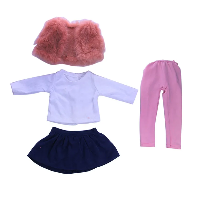 

Doll Clothes Knit Shirt 4pcs / Style Suitable Fit 18 Inch American 43cm Baby Doll Accessories Children Christmas Gift For