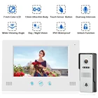 Видеодомофон проводной дверной звонок Система видеодомофона 7-дюймовый цветной монитор и hd-камера с дверным разъемом, сенсорная кнопка