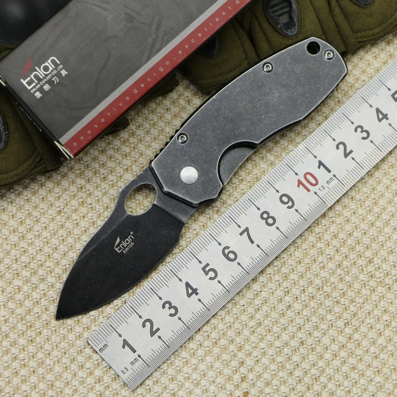 Enlan EW105 черный складной нож 8Cr13Mov лезвие стальная ручка Открытый Отдых EDC