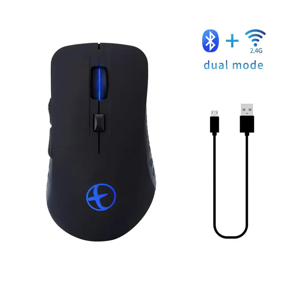 Ig-перезаряжаемая Bluetooth 4,0 Беспроводная Бесшумная игровая мышь Usb Rgb Led беспроводная Bluetooth 2,4G мышь с двойным режимом для настольных компьютеров