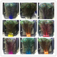 newest 500pcs natural peacock feather 90 100cm clothing plumage fashion crafts beautiful performance wedding decoration