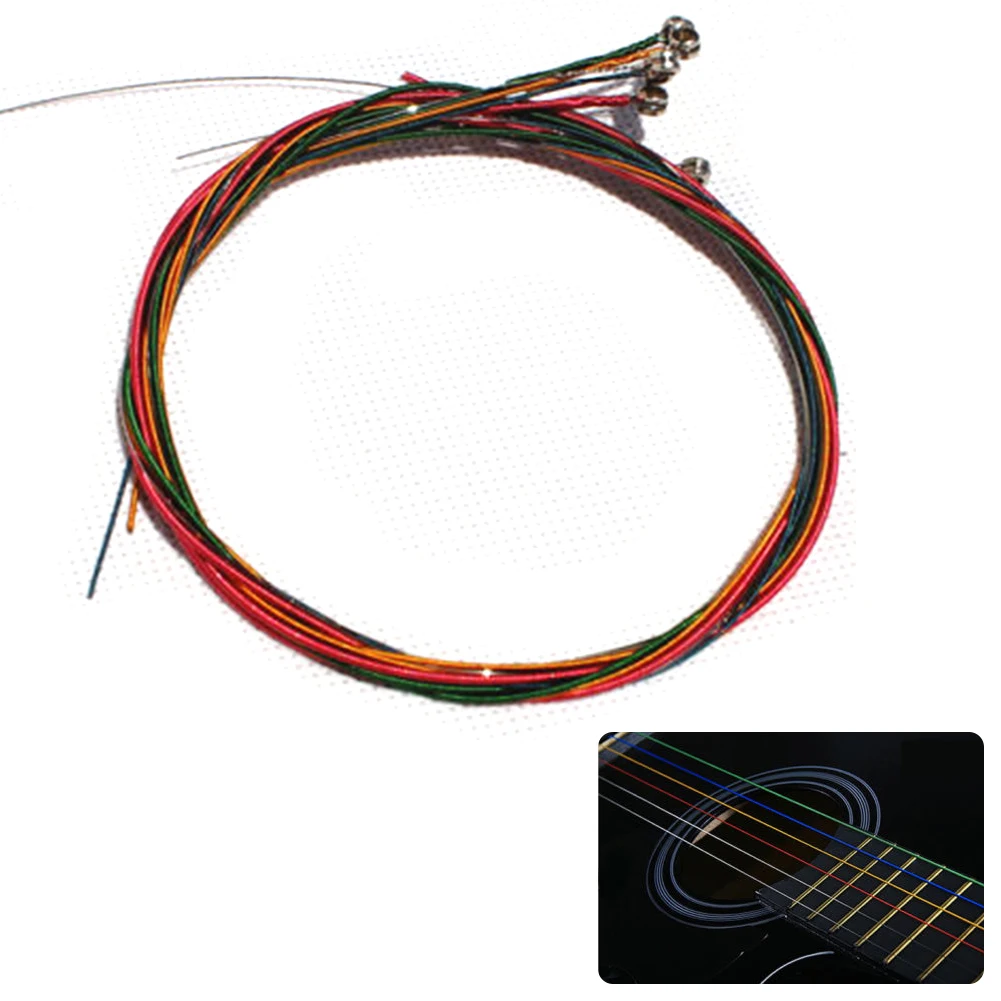 6 шт./компл. Красочные Струны для акустической гитары аксессуары различных