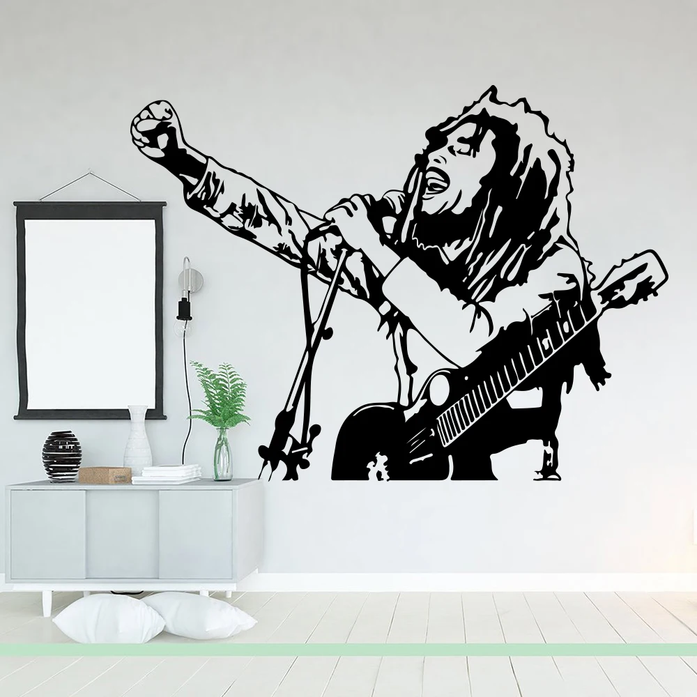 Боб Марли Регги Раста Настенная Наклейка спальня детская комната Лев рок музыка