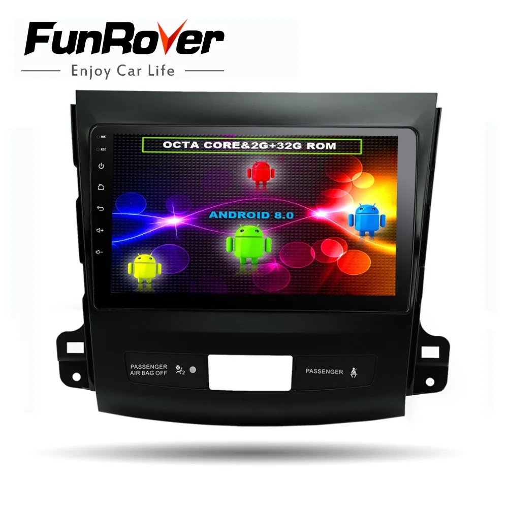 Funrover 2G+ 3 2G Android 8,0 для Mitsubishi Outlander xl 2 2005-2011 Авто 2 din Радио стерео плеер Bluetooth gps навигация dvd 2din