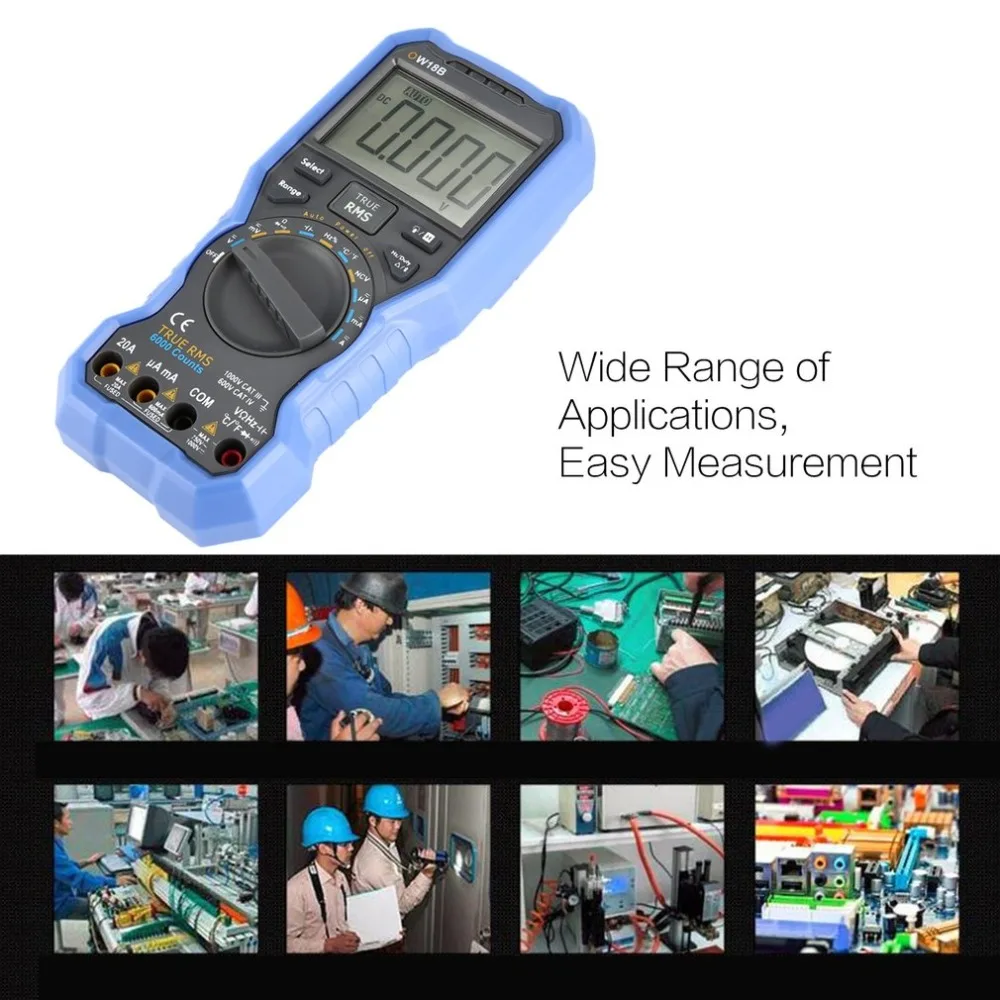 Owon OW18B Digital Multimeter DC/AC Voltage Current Meter Handheld Voltmeter Ammeter Diode NCV Tester Multitester True RMS | Инструменты