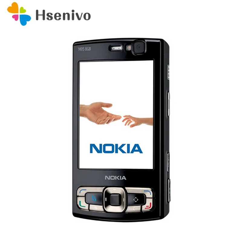 Восстановленный Nokia N95 8 Гб оригинальный мобильный телефон 3G 5 Мп Wifi GPS экран 2 дюйма
