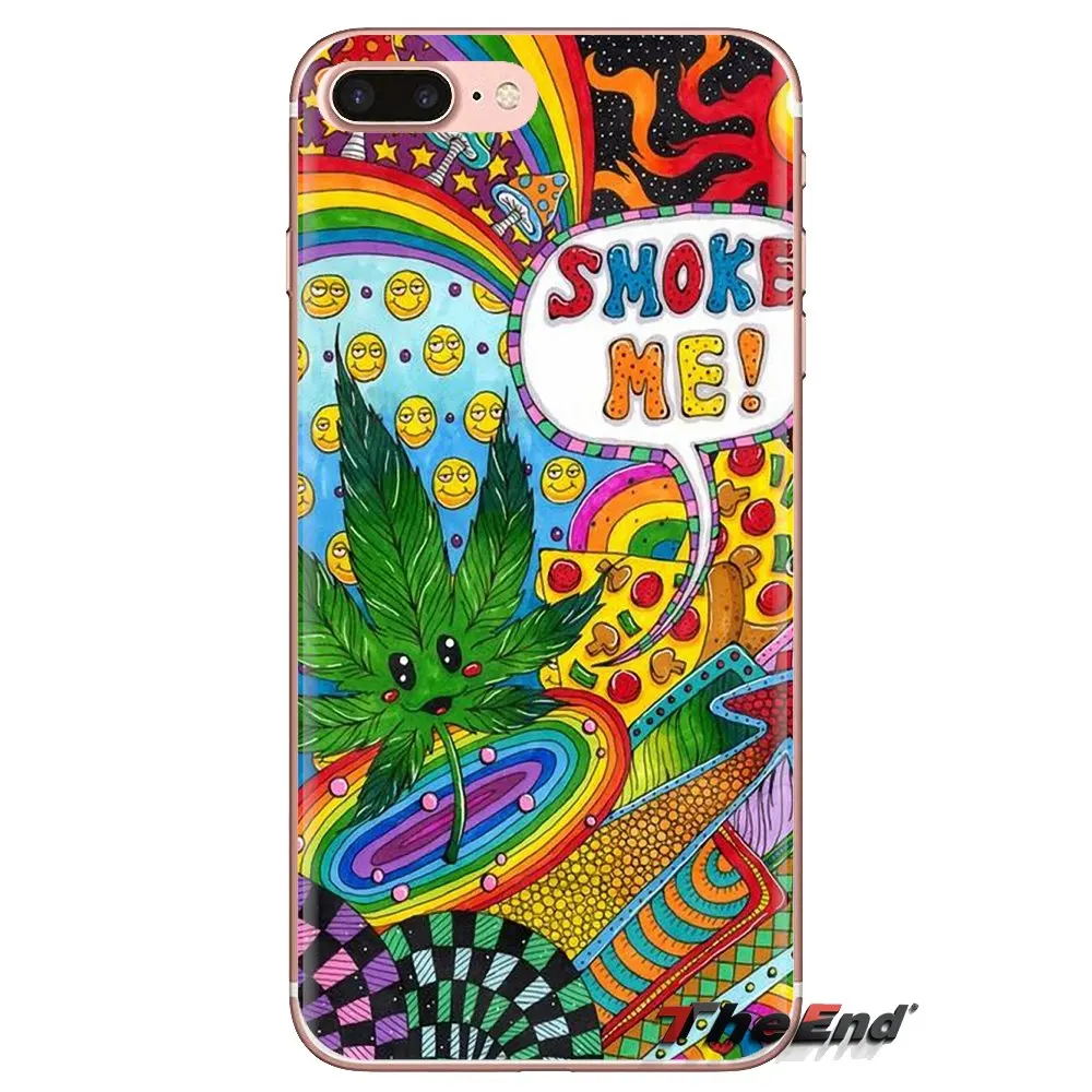 Чехлы для телефонов Huawei G7 G8 P7 P8 P9 P10 P20 P30 Lite Mini Pro P Smart Plus 2017 2018 2019 Psychedelic Ganja Pot Leaf Art |