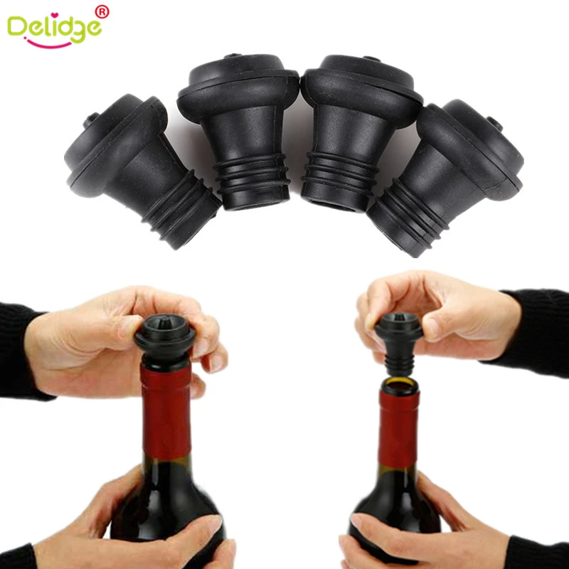 Delidge 4 шт./компл. Силиконовая пробка для бутылки вина виски шампанского консервная