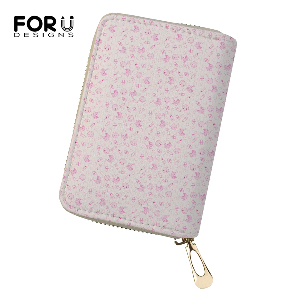 

FORUDESIGNS Fashion Women Business PU Card Holder Little Animal Prints Girls Money Purses Cartoon Animal Pattern Cluth Wallets
