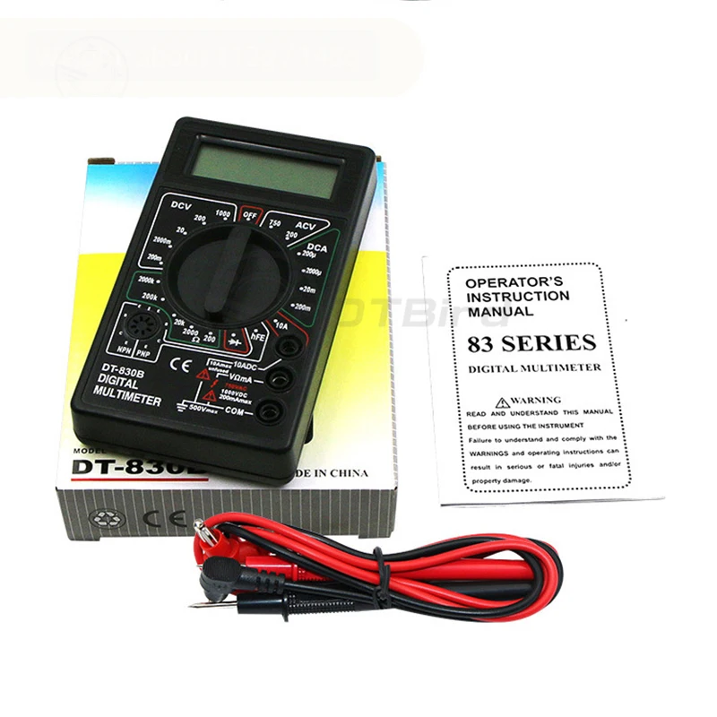 DT-830B black A830L DT-830B ЖК-цифровой вольтметр Омметр Амперметр мультиметр DC AC Вольт-диод Freguency мульти тест er Вольт Тест er тестовый ток - Цвет: DT-830B black