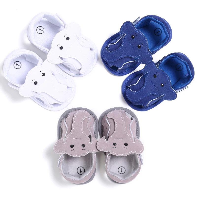Новинка 2017 красивая кожаная обувь для мальчиков с мультяшным слоном первые шаги