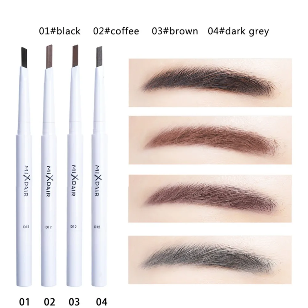 Белый Водостойкий карандаш для бровей MIXADIR стойкий автоматический с кисточкой 4