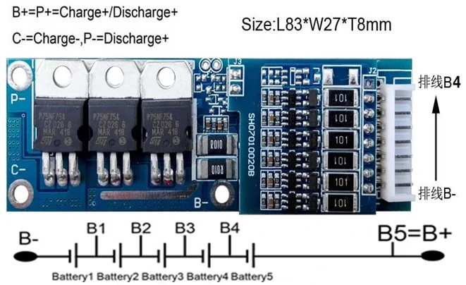 

Защитная схема 5S 15A BMS PCM PCB Защитная плата для литий-ионной, литиевой батареи 18,5 в
