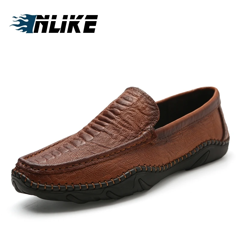 

INLIKE Men's Shoes Luxury Men Shoes Men Casual Shoes Genuine Leather Men Loafers Mocassins Driving Shoes Doug Slip On Shoes
