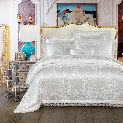 bedding set 9 Королевский, Королевский, белый, красный комплект постельного белья, роскошный свадебный комплект постельного белья, жаккардовый, хлопковый, пододеяльник, Комплект постельного белья, постельное белье, постельное белье, nordico cama - Цвет: bedding set 9
