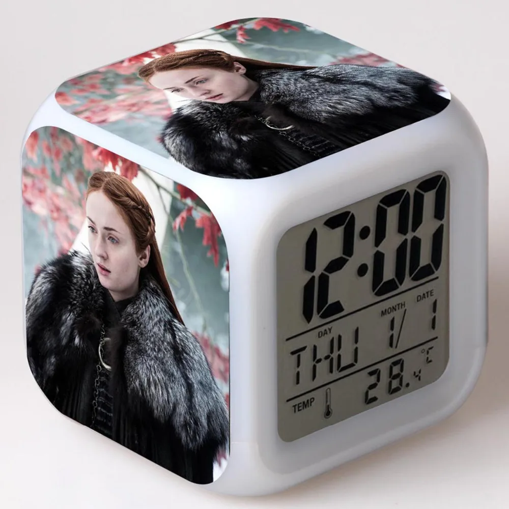 Новинка 2018 HBO Movie Gamen of Thrones 7 будильников светодиодная лампа видов цветов аниме