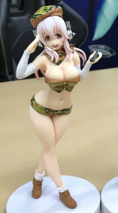 Японская оригинальная привлекательная аниме фигурка super sonico military ver экшн