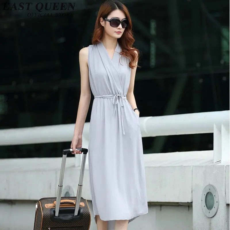 Женское платье без рукавов Повседневное с v образным вырезом летняя одежда