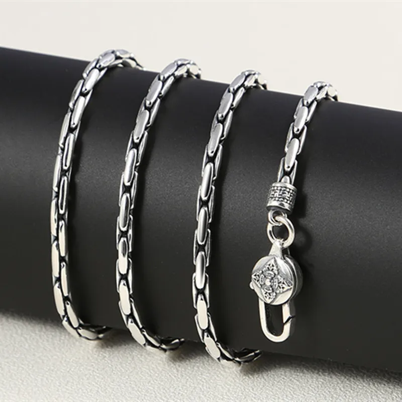 Мужской и Женский чокер из серебра 100% пробы с цепочкой 3 мм|Ожерелья| |