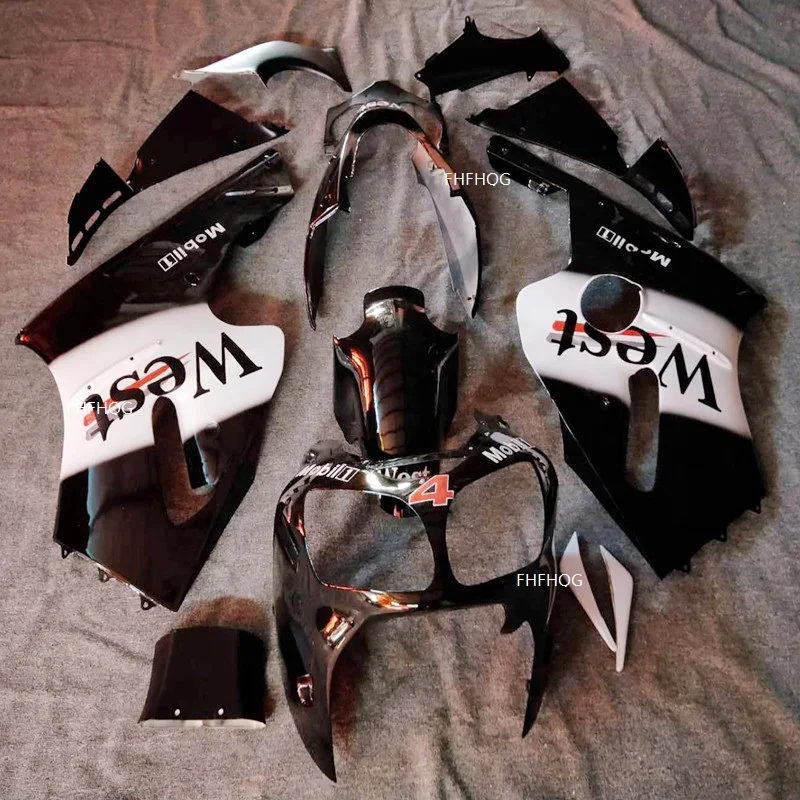 

Полный белый/черный комплект обтекателей для мотоцикла KAWASAKI Ninja ZX12R 00 01 ZX 12R, новый черный комплект обтекателей ZX 12R 2000 2001