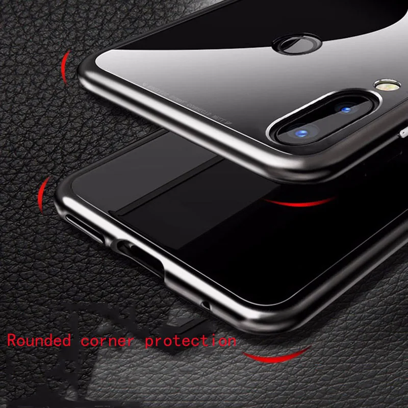 Магнитный адсорбционный металлический корпус для Xiaomi Redmi Note 5 6 7 pro закаленное