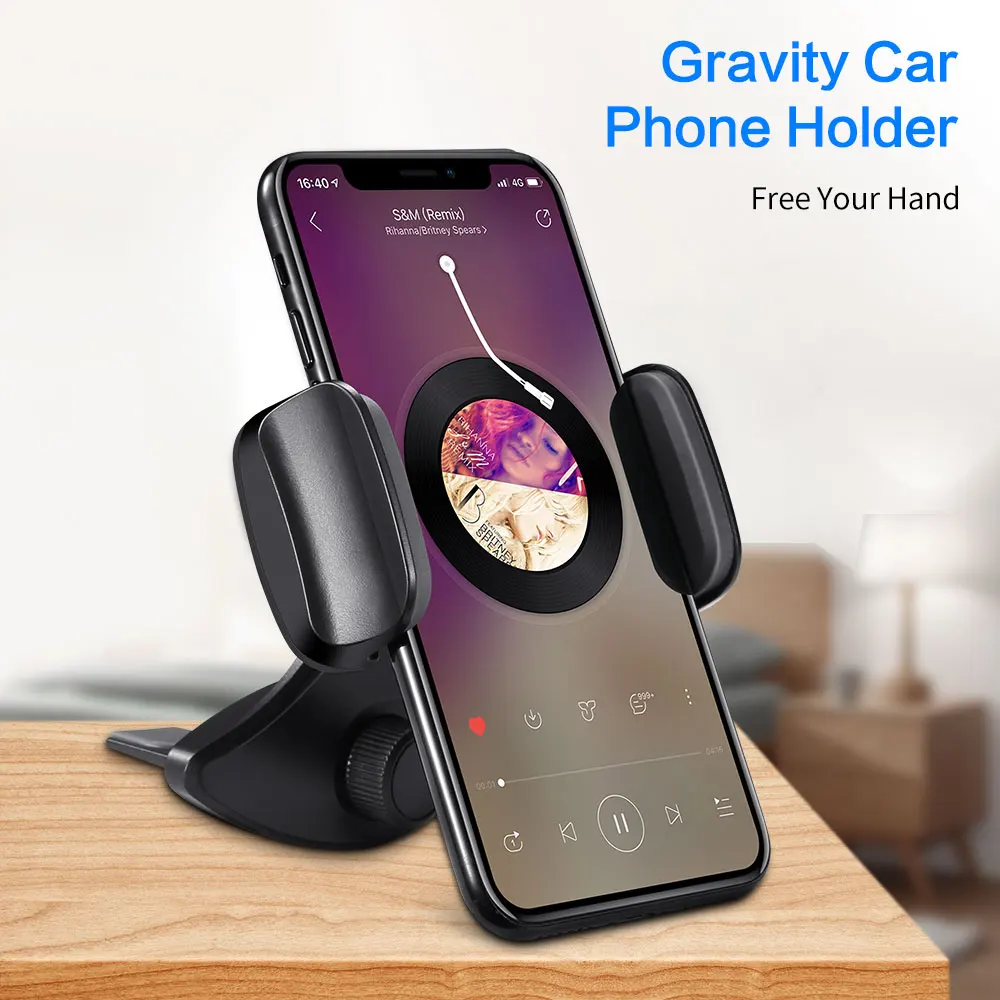 KISSCASE Автомобильный держатель для телефона CD-плеера Гравитационный подставка