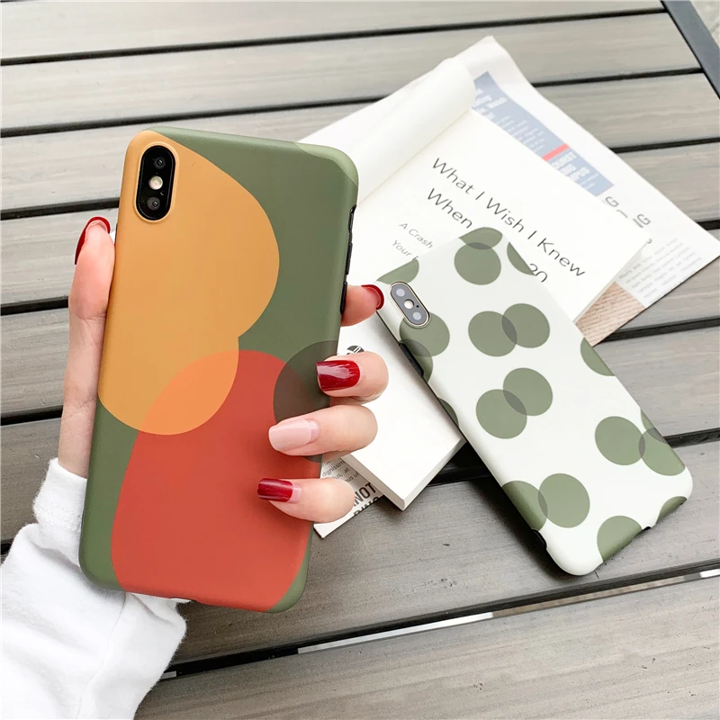 Sdreefge Polka Dot Geometric Pattern Phone Cover For iphone 7 case XS MAX 8 6 6s plus Soft TPU Shell X |