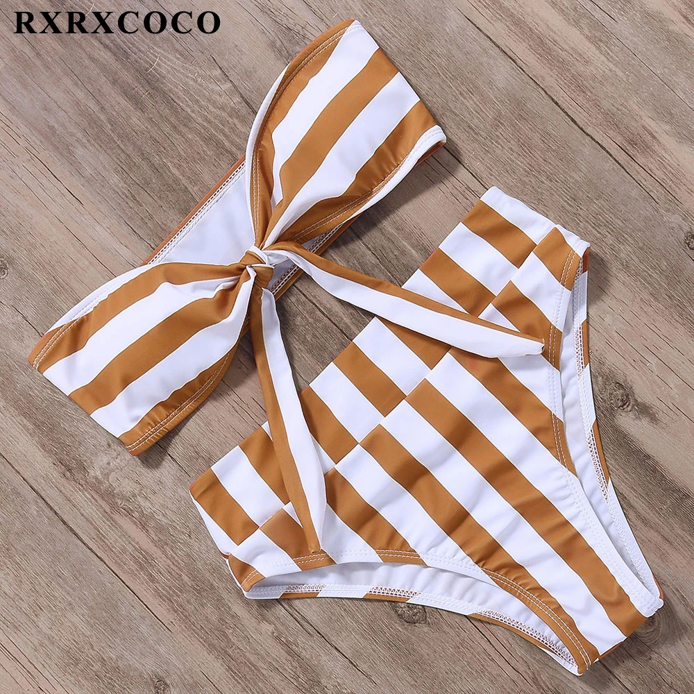 Женский купальник RXRXCOCO бикини с высокой талией и пуш-апом 2019 | Женская одежда