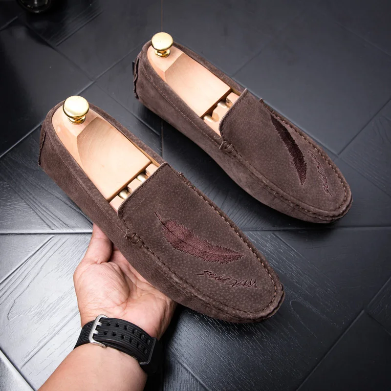 Wandai-A8807-Brown Mocassin homme/мужские лоферы; повседневная обувь; модная кожаная обувь для вождения; мужские мокасины; мужские лоферы; Цвет Черный - Цвет: Wandai-A8807-Brown