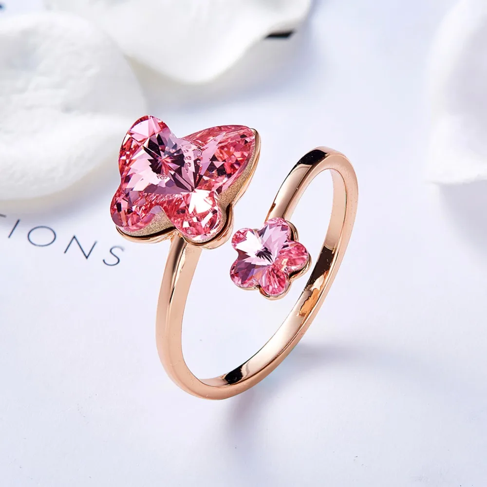 PANDA100 Подарочное кольцо для женщин кристаллическое Swarovski ювелирное изделие в виде