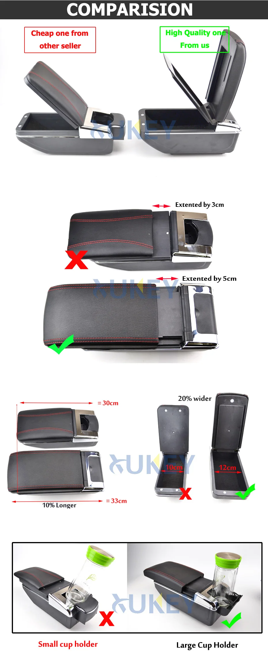 Для hyundai Elantra Touring i30 FD i30cw двойной Слои 2007-2011 подлокотник Подлокотник центральной консоли коробка для хранения кожаные 2008 2009 2010