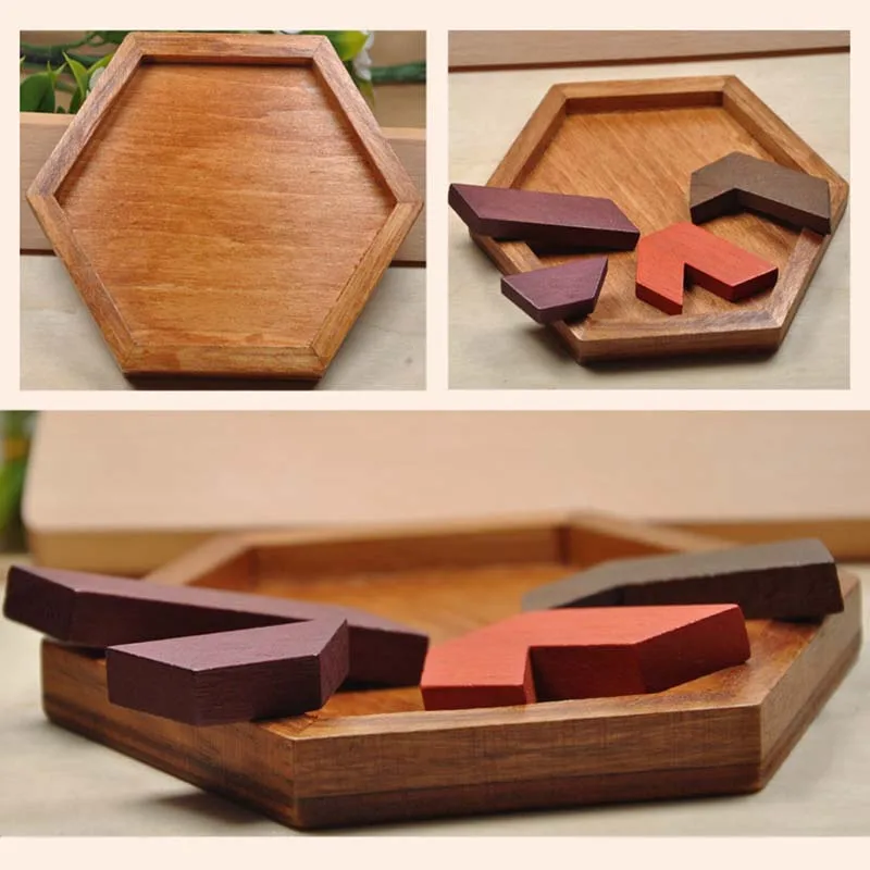 Деревянная игра IQ интеллектуальная головоломка Tangram Детская развивающая игрушка