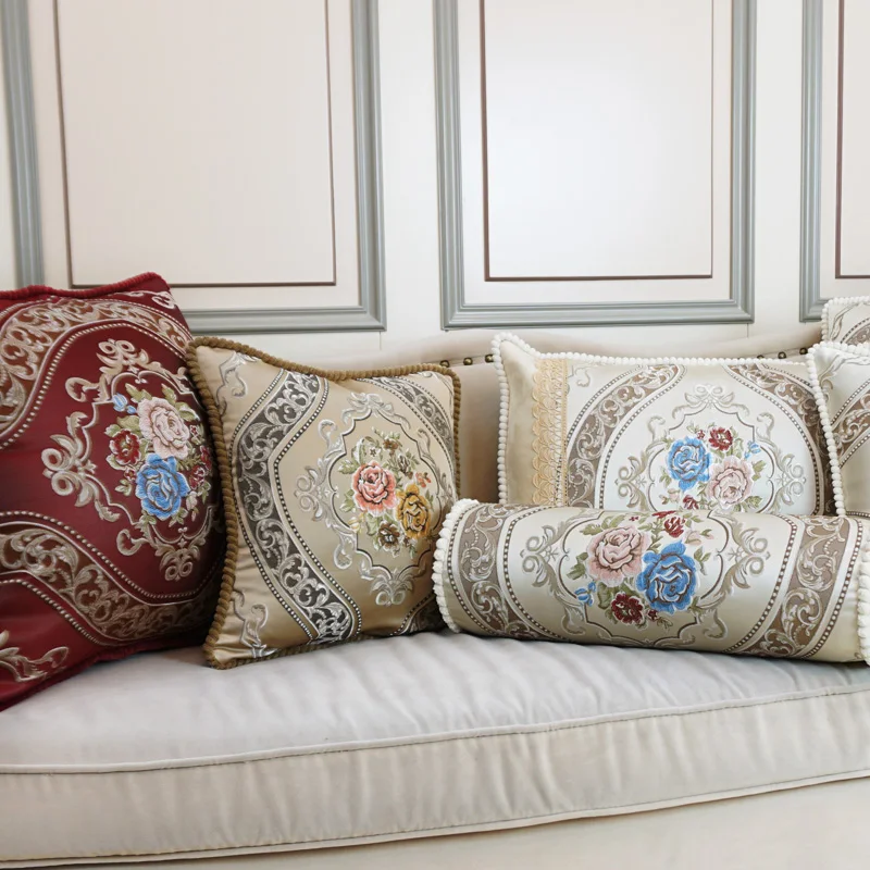Чехол на подушку CURCYA роскошный жаккардовый с цветами в стиле ретро Европейский