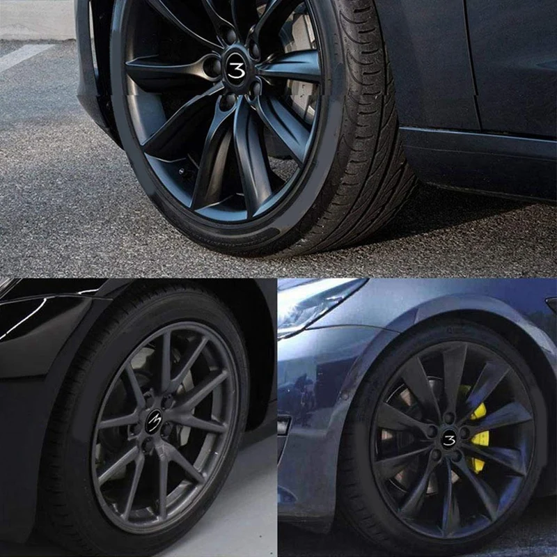 For Tesla Model 3 Center Wheel Hub 4 Packs Hubcaps Cover With Logo Rim Caps Stylish Design Great Accessories | Автомобили и