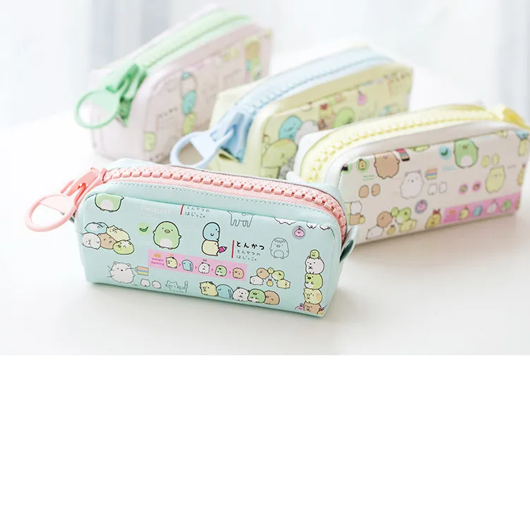 Kawaii Molang, большой чехол на молнии из искусственной кожи, школьный пенал, сумка для хранения канцелярских принадлежностей, чехол для карандашей, материал escolar, для офиса