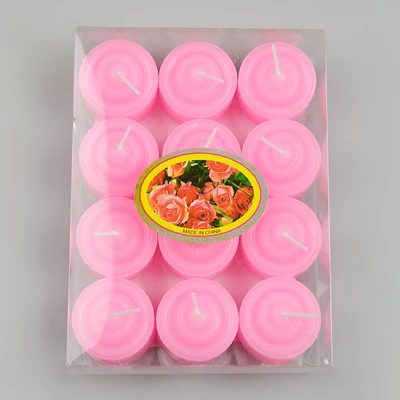 12 pcs 1 box 12 шт./кор. Бездымная ароматическая свеча чай класть круглые парафиновые свечи Красный Фиолетовый Белый Розовый Синий Чайные свечи воск - Цвет: 12 pcs 1 box
