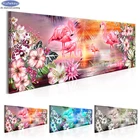 Алмазная картина сделай сам, цветы, фламинго, полноразмерная 3d вышивка, животные, узор Стразы, мозаика для девочек, декор для комнаты, романтический подарок