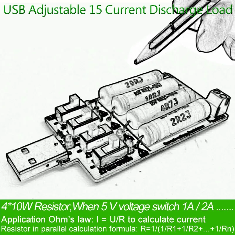 Usb dc электронная нагрузка высокая мощность сопротивление разряда резистор регулируемый 4 вида тока промышленного аккумулятора Емкость Тестер