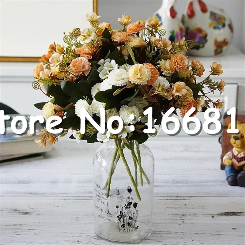 Искусственные осенние Гвоздики 6 шт. (5 стеблей/штука) имитация гвоздики для дома