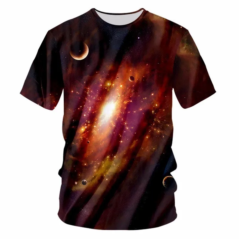 OGKB большой размер 7xltshirt летние топы для мужчин 3d принт Туманность Звезда футболка