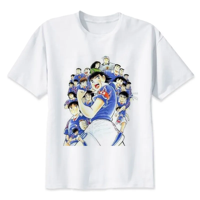 Футболка captain tsubasa Мужская белая футболка для мальчиков аниме одежда мужские